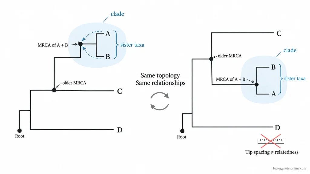 How to Read a Phylogenetic Tree Using Common Ancestors