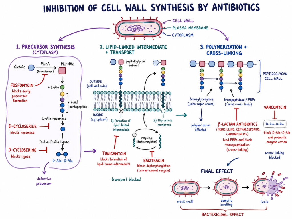 Inhibition of Cell Wall Synthesis by Antibiotics