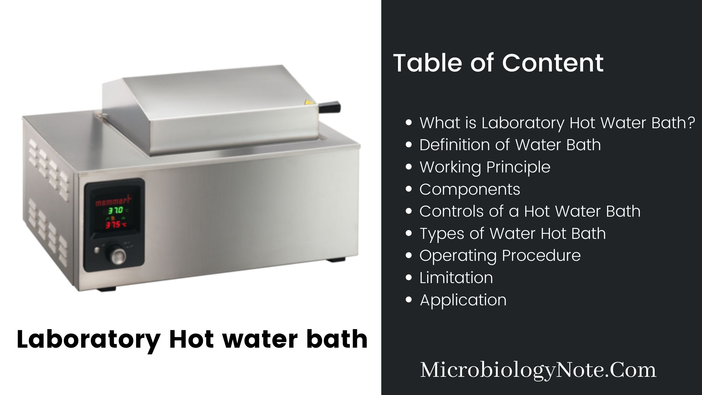 Laboratory Water bath - Principle, Types, Parts, Operating Procedure, Uses