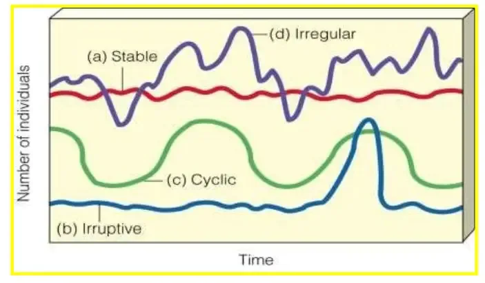Types of population fluctuations.
