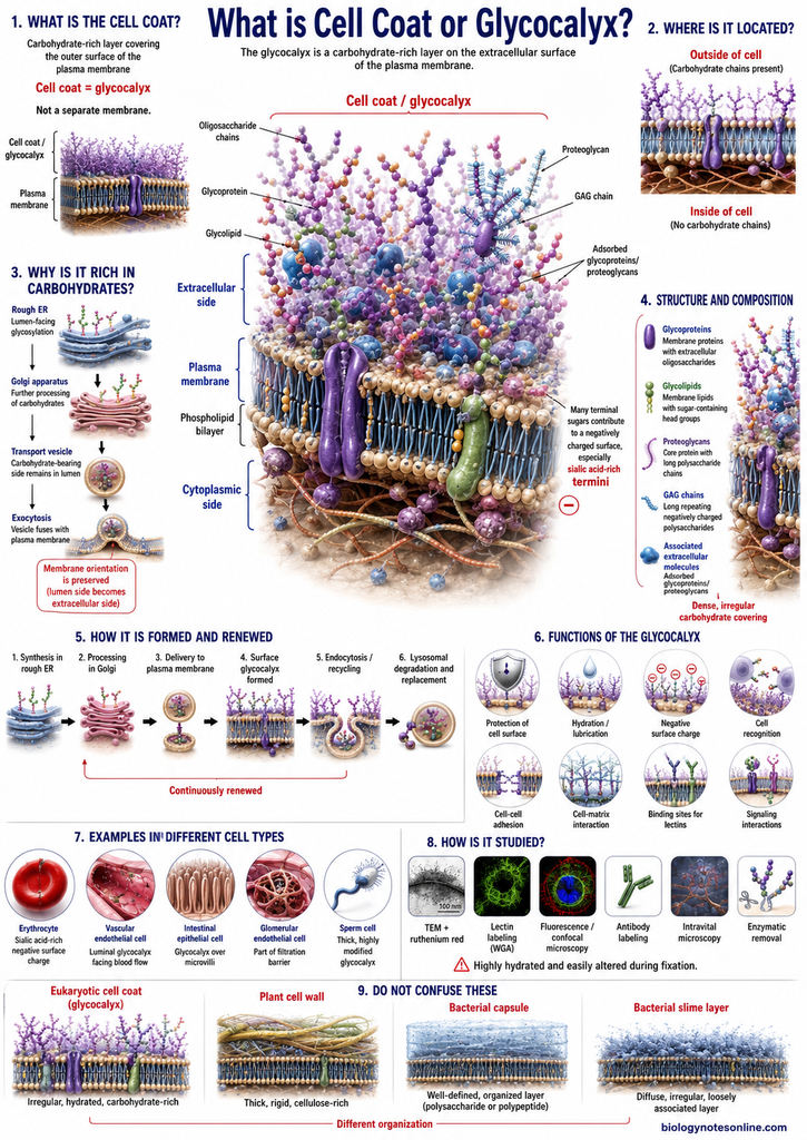 Cell Coat or Glycocalyx infographic poster
