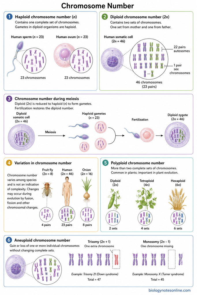 Diagram showing Chromosome Number