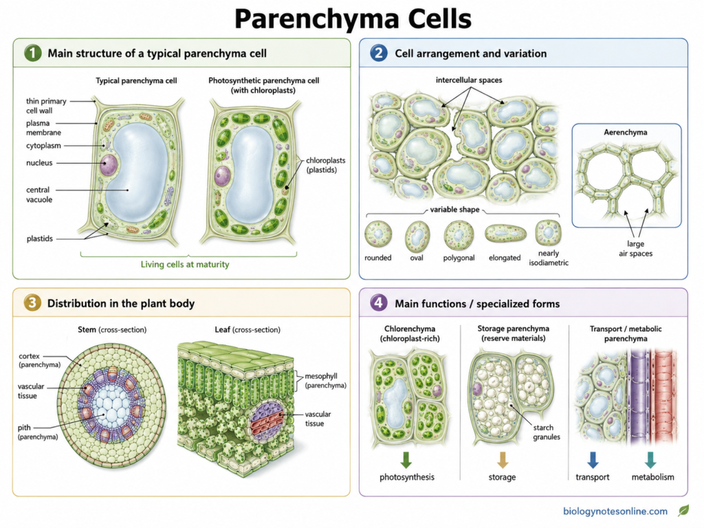 Diagram of Parenchyma Cells