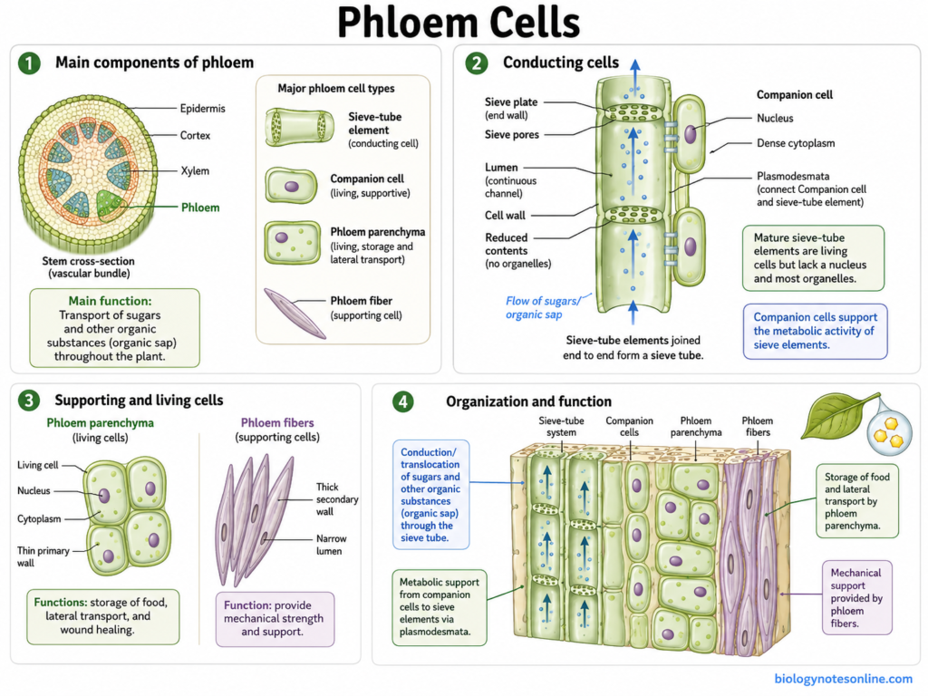 Diagram of Phloem Cells