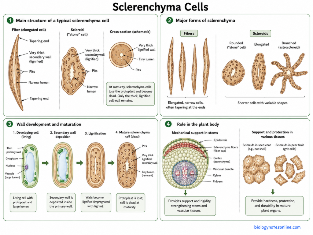 Diagram of Sclerenchyma Cells