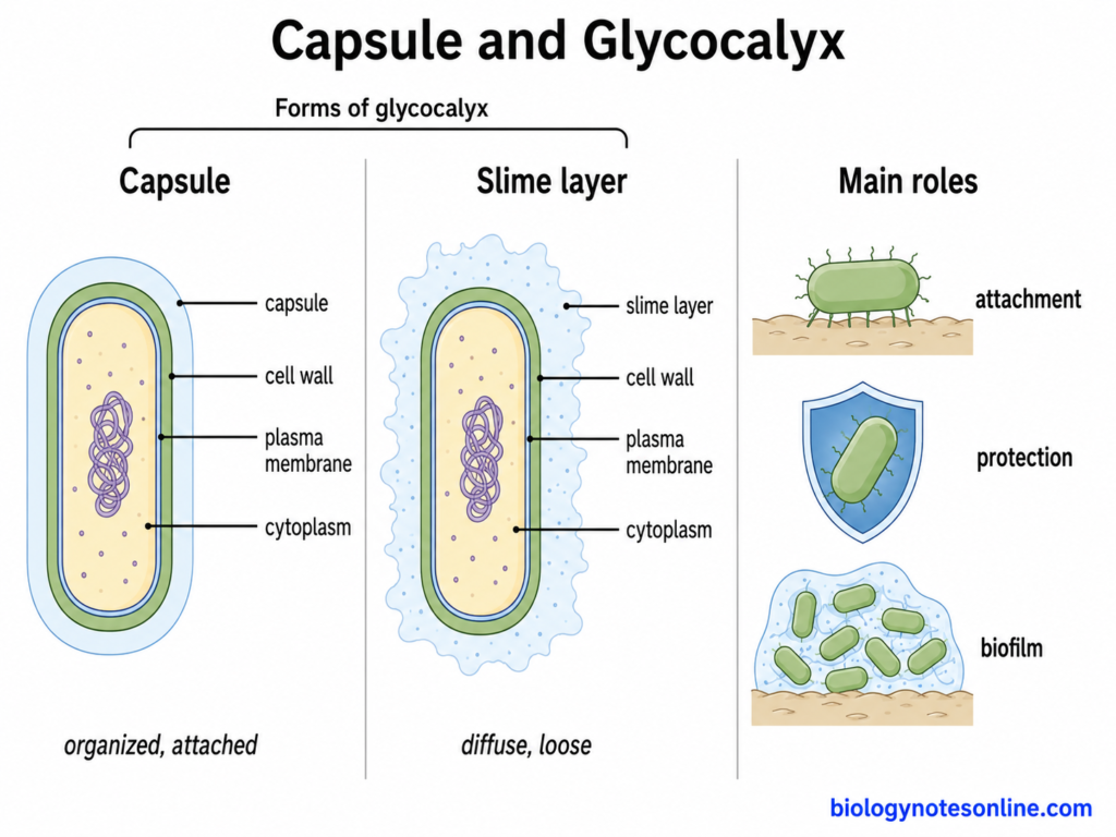 Diagram showing Capsule and Glycocalyx