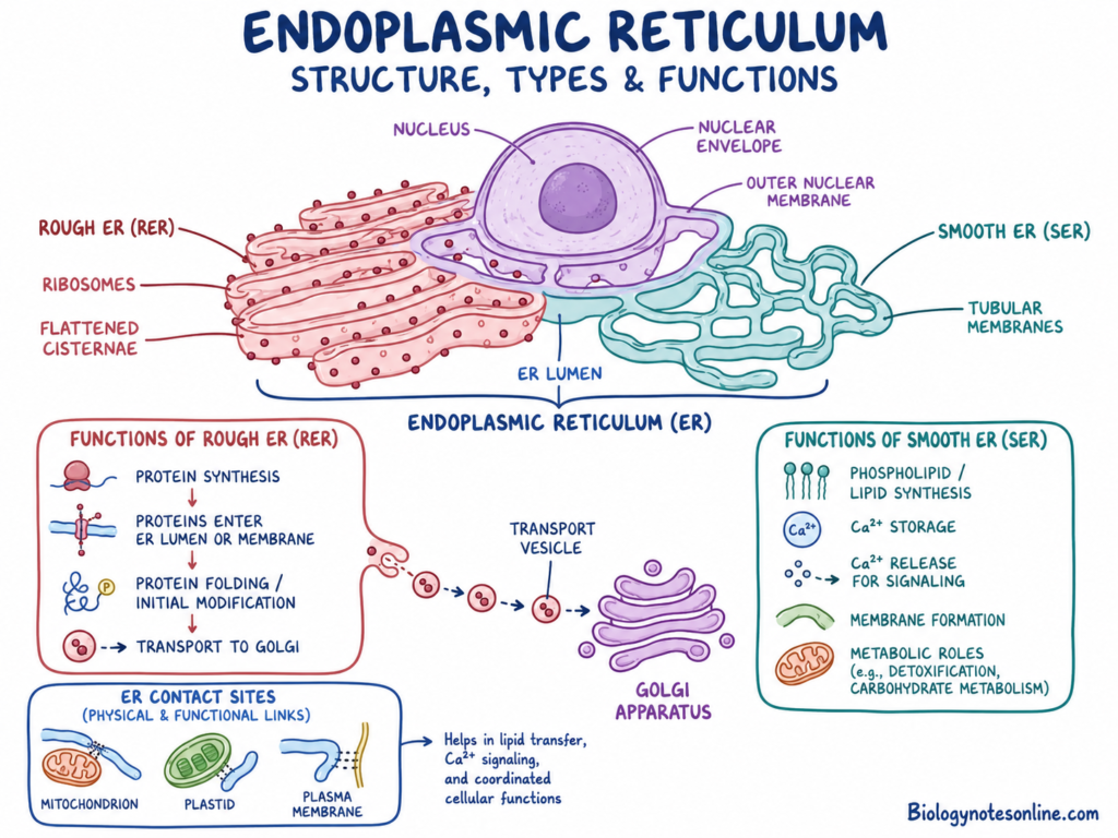 Diagram showing Endoplasmic Reticulum