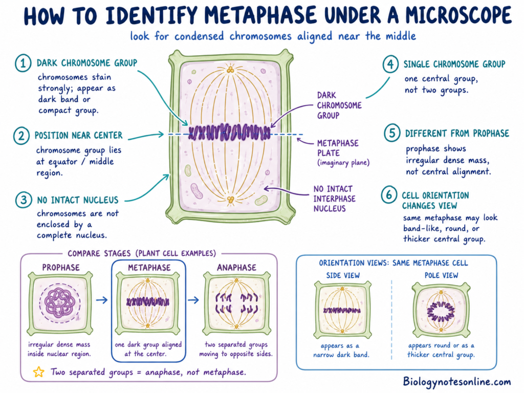 Diagram showing How to Identify Metaphase Under a Microscope