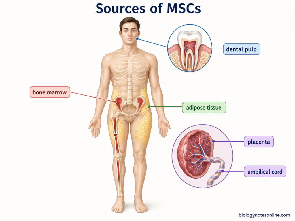 Diagram showing Sources of MSCs
