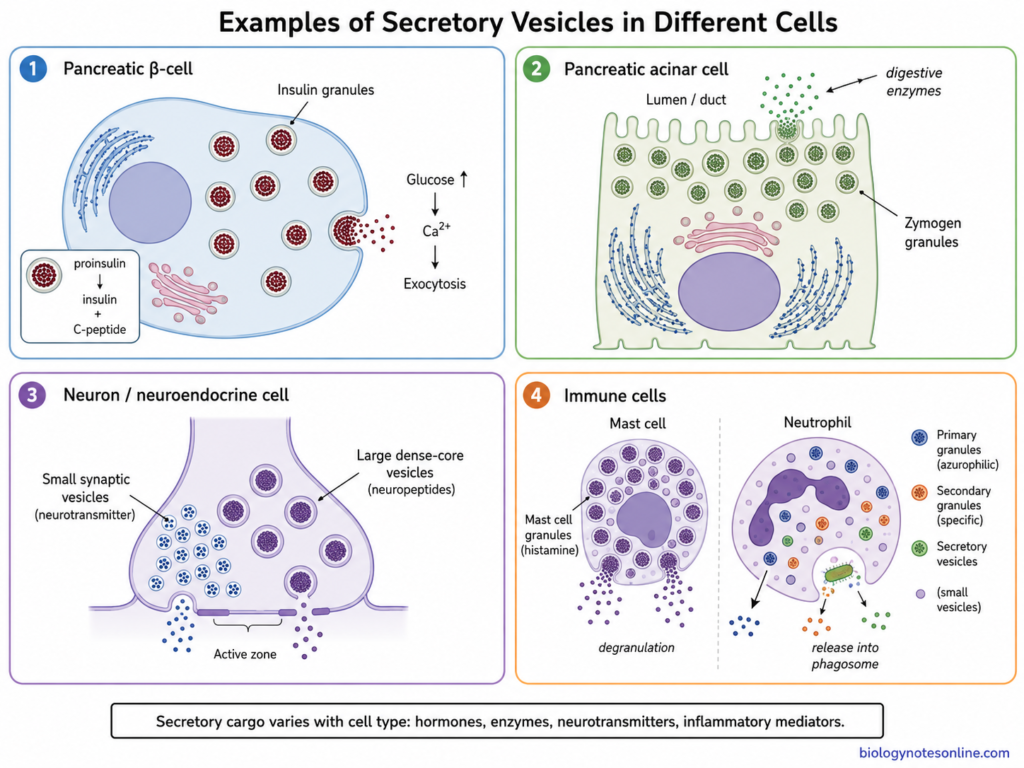 Examples of Secretory Vesicles in Different Cells