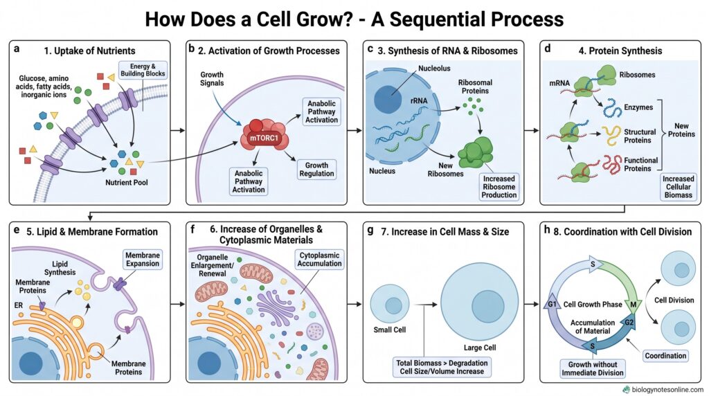 Cell Growth: Definition, Process, Regulation and Factors 2 Diagram showing How Does a Cell Grow