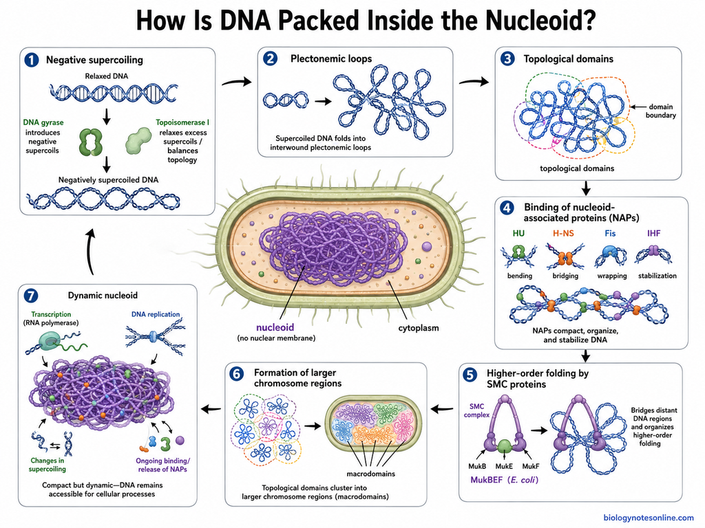 Diagram showing How Is DNA Packed Inside the Nucleoid