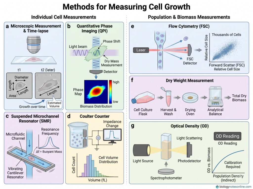 Cell Growth: Definition, Process, Regulation and Factors 5 Diagram showing How is Cell Growth Measured