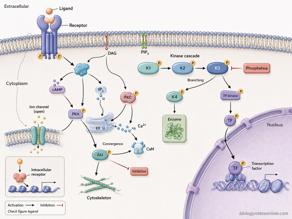Diagram showing How to Read a Signal Transduction Pathway Diagram