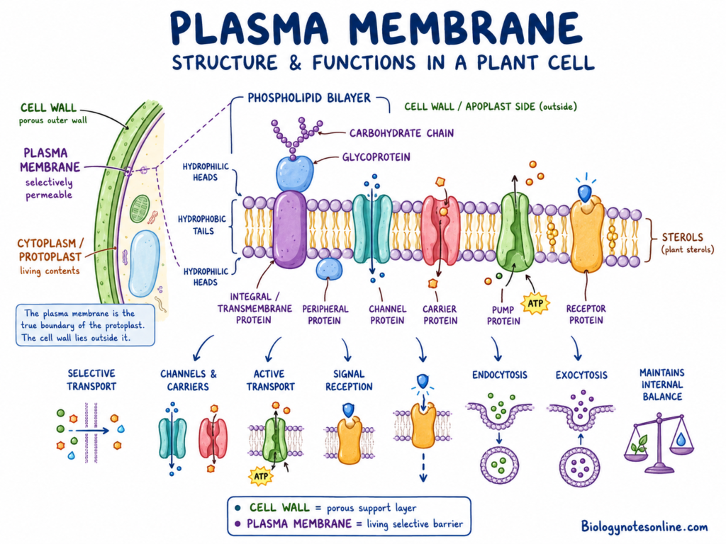 Labelled diagram of Plasma Membrane