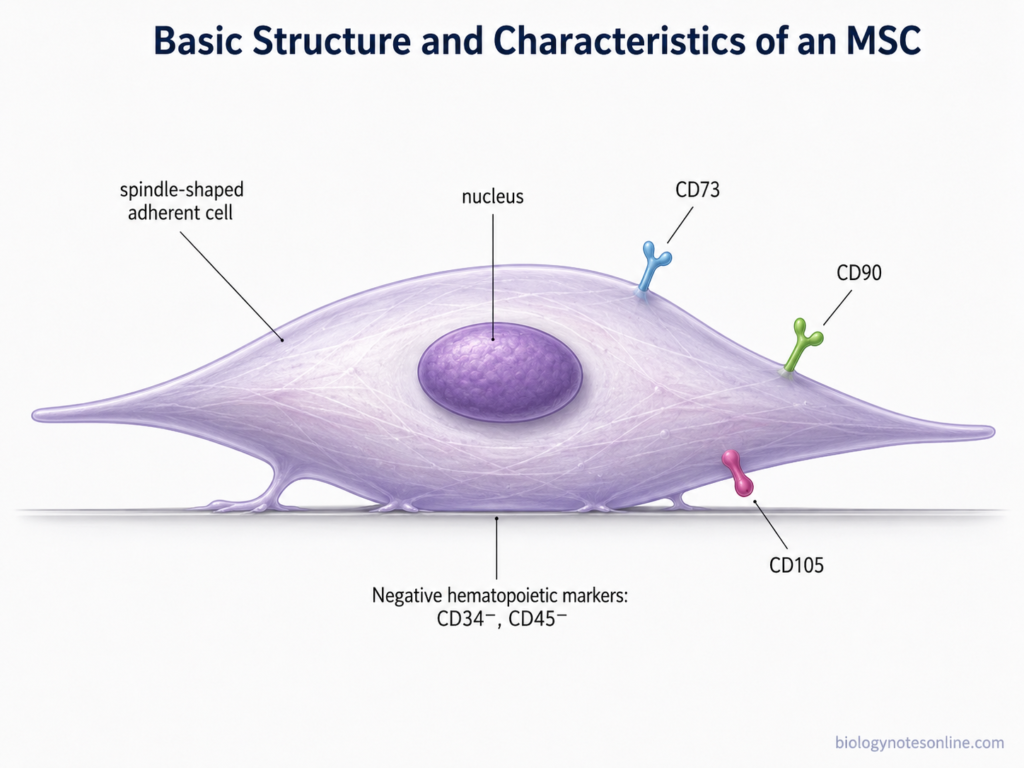 Labelled diagram showing Basic Structure and Characteristics of an MSC