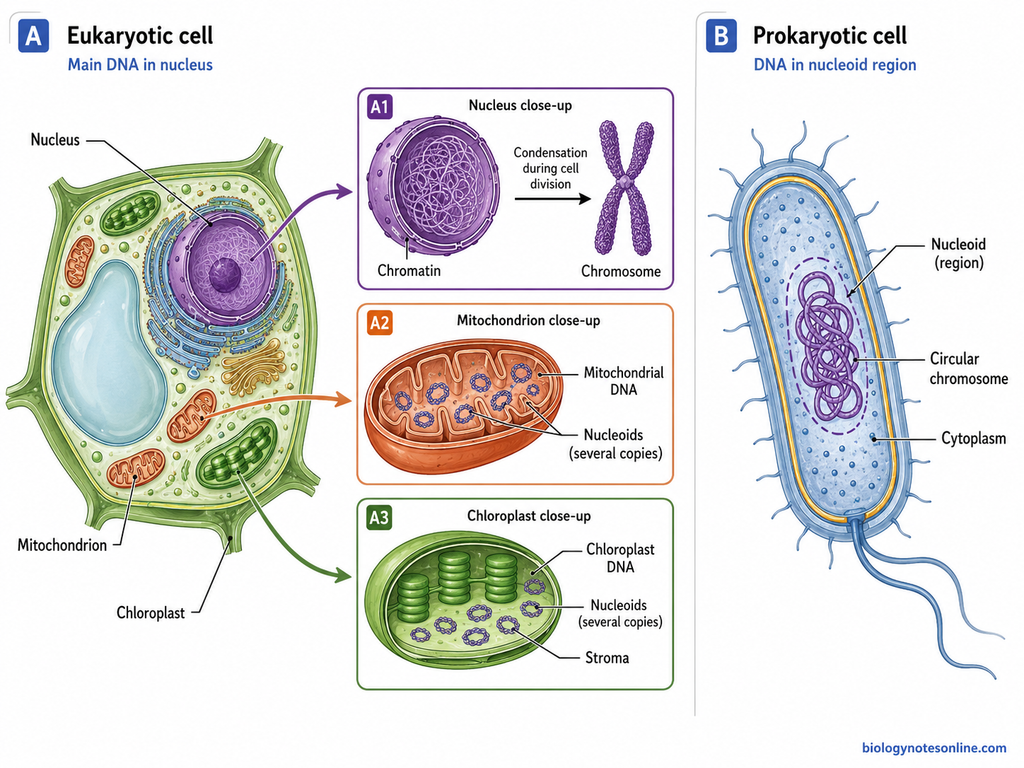 Diagram showing Location of Chromosomes