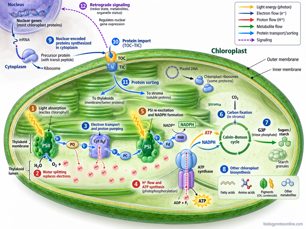 Mechanism of Chloroplasts
