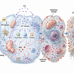 Cellular pathway showing ATP depletion, calcium increase, oxidative damage, membrane injury, lysosomal rupture, cell swelling, rupture, and inflammation during necrosis.