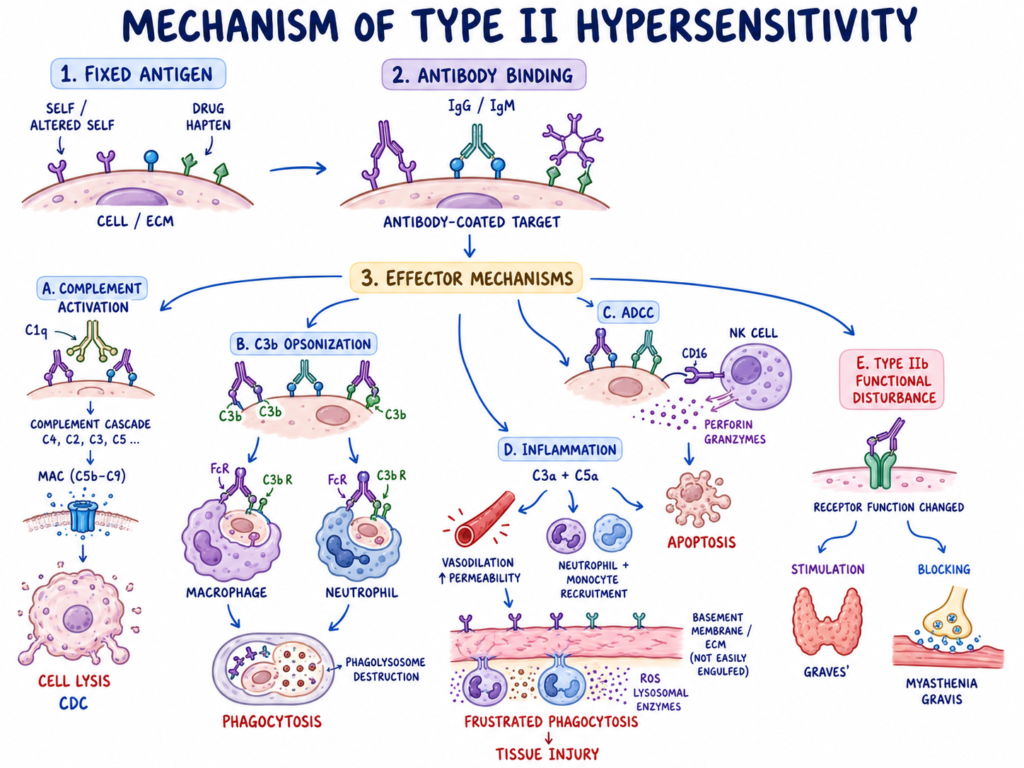 Mechanism of Type II Hypersensitivity Reactions