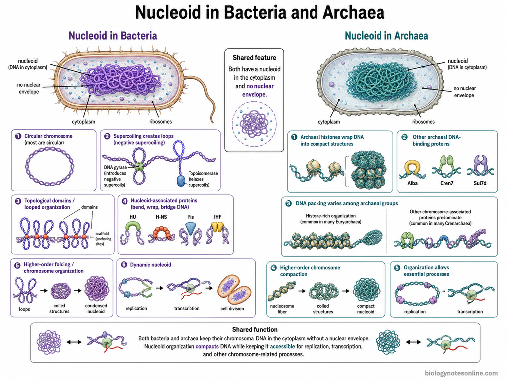 Diagram showing Nucleoid in Bacteria and Archaea