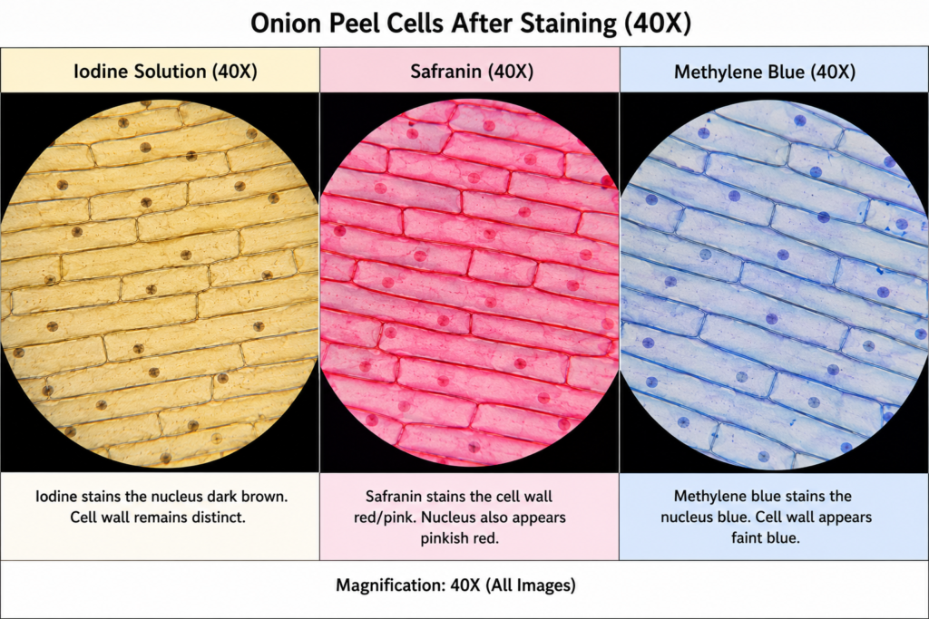 Onion Peel cell under microscope