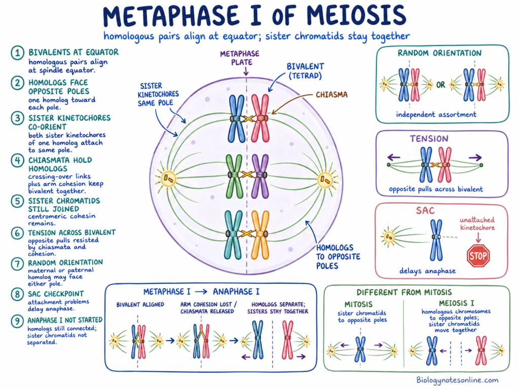 Schematic Diagram showing Metaphase I of Meiosis