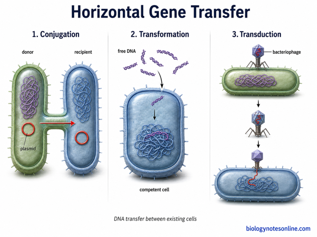 Schematic diagram showing Horizontal Gene Transfer