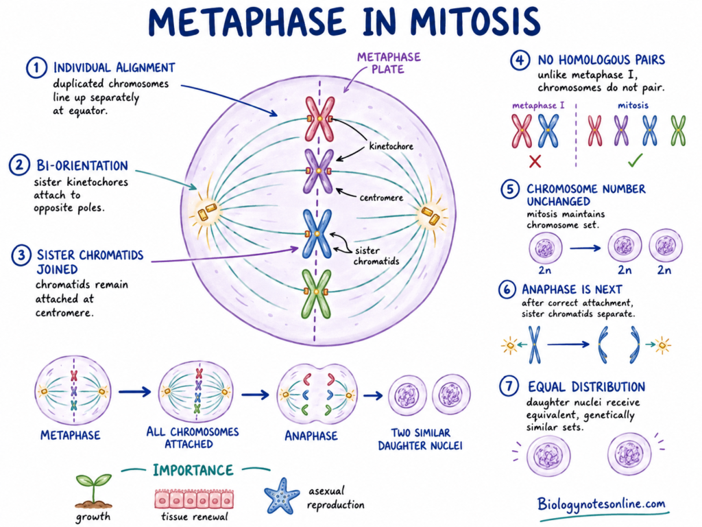 Schematic diagram showing Metaphase in Mitosis