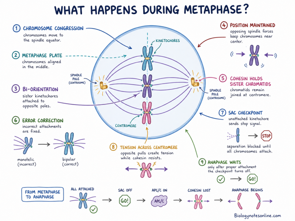 Schematic diagram showing What Happens During Metaphase