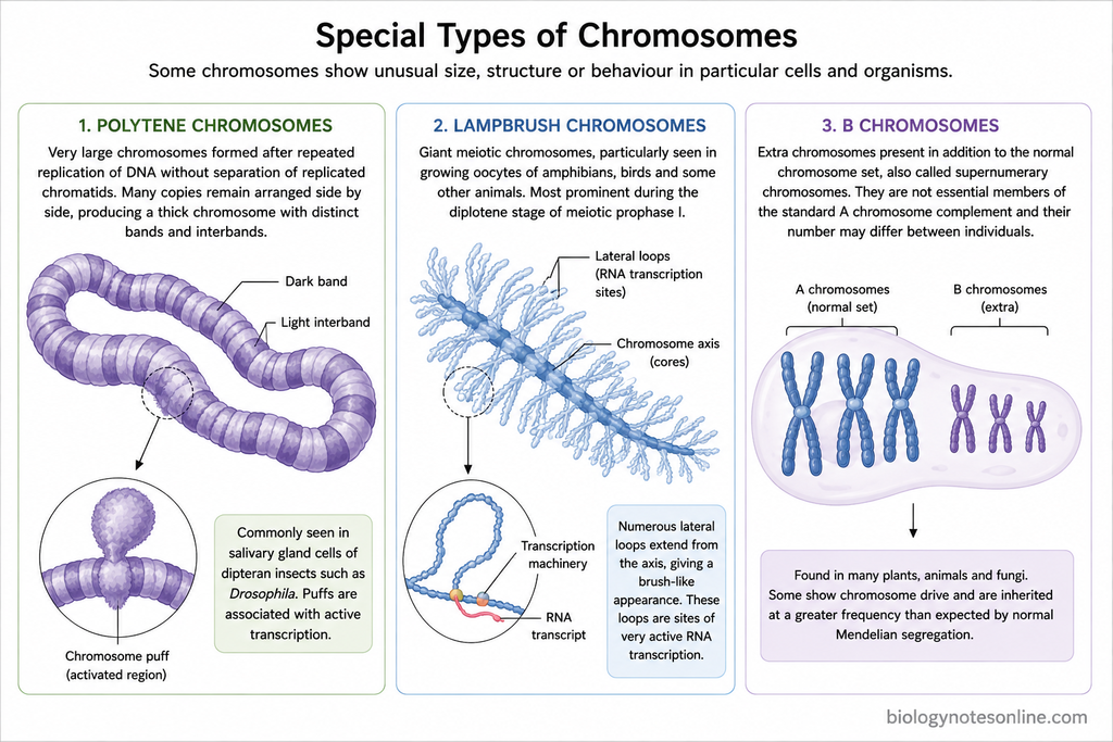 Diagram showing Special Types of Chromosomes