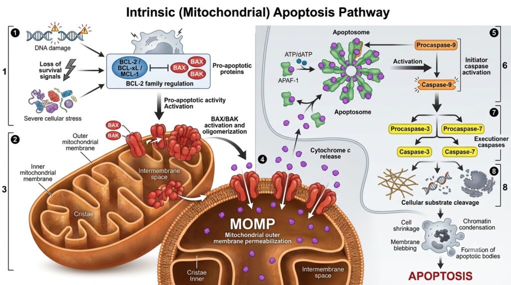 Steps of the Intrinsic Apoptosis Pathway