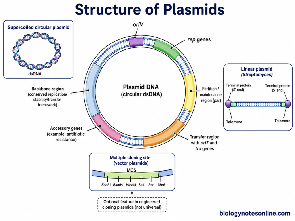 Diagram showing the Structure of Plasmids