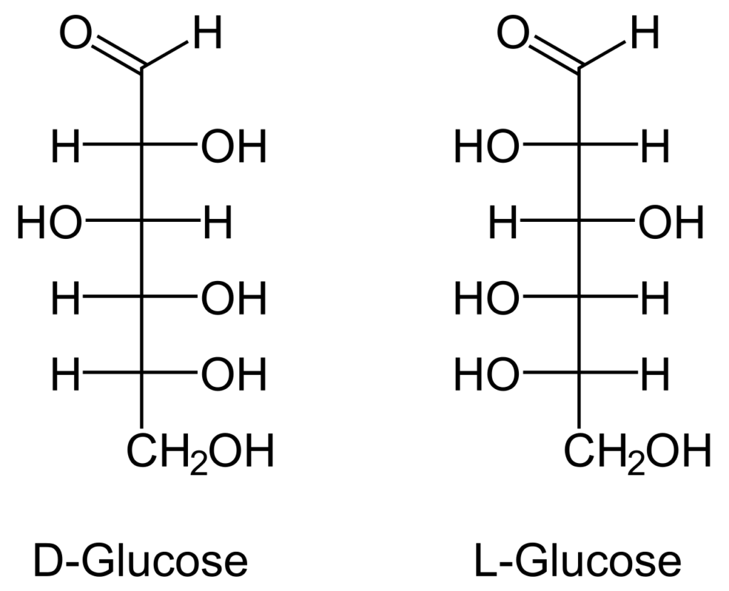 d- and l-glucose