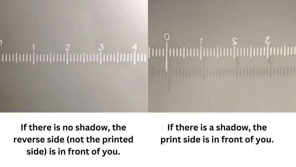 How to check the front and back side of an Ocular Micrometer