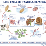 schematic diagram showing Life Cycle of Fasciola hepatica