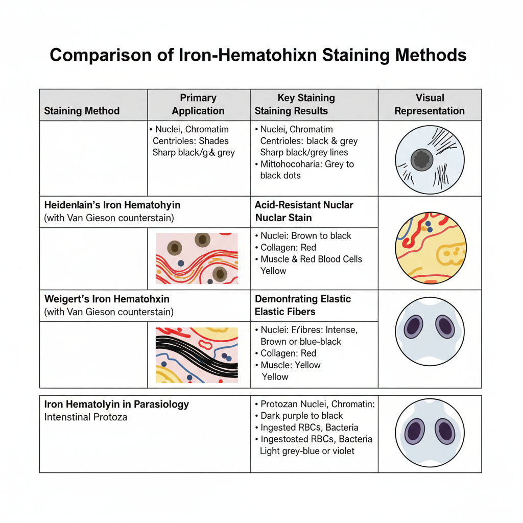 Iron-Hematoxylin Staining - Principle, Procedure, Uses 2 Result and Interpretation of Iron-Hematoxylin Staining
