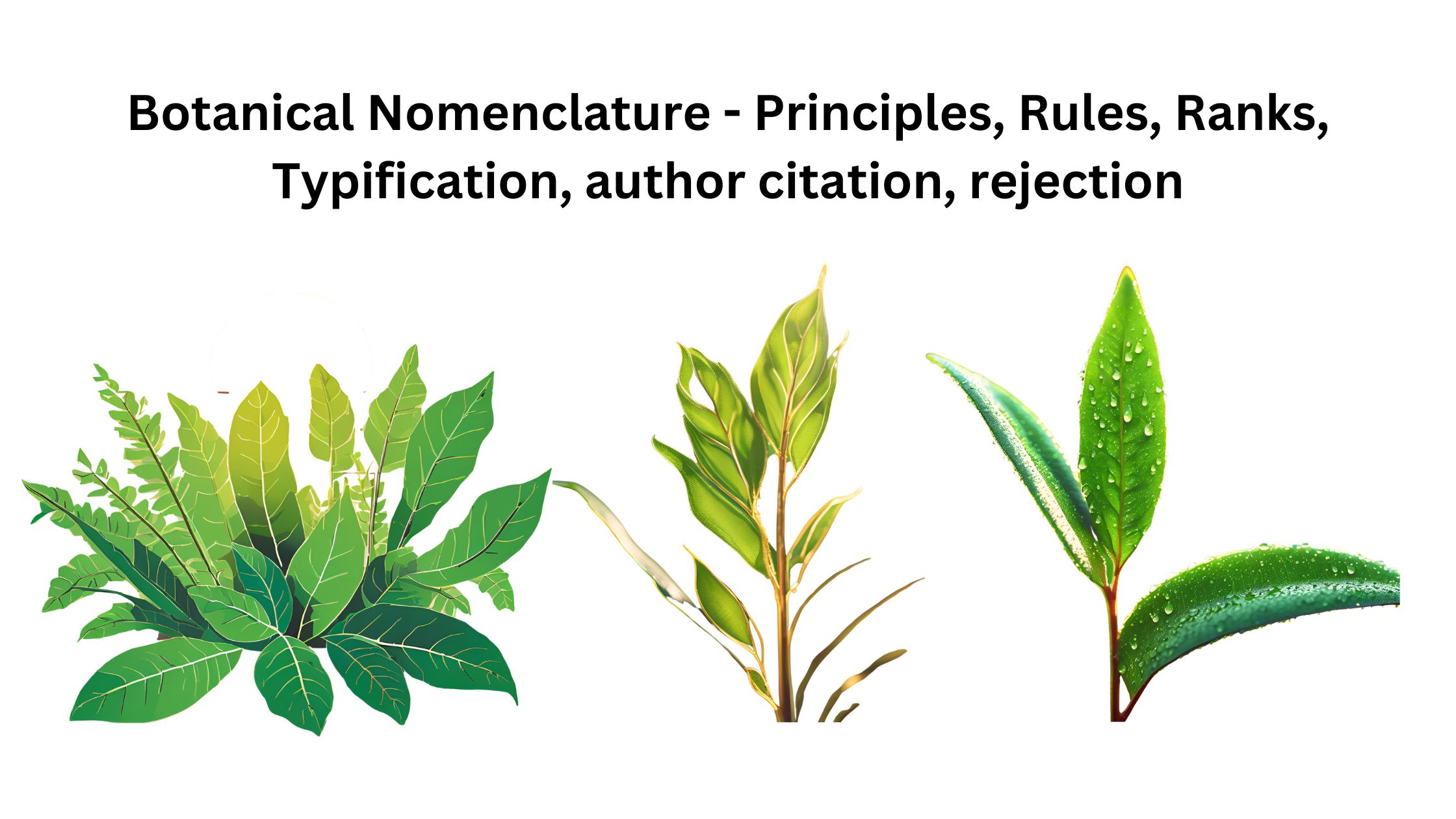 Botanical Nomenclature - Principles, Rules, Ranks, Typification, author citation, rejection