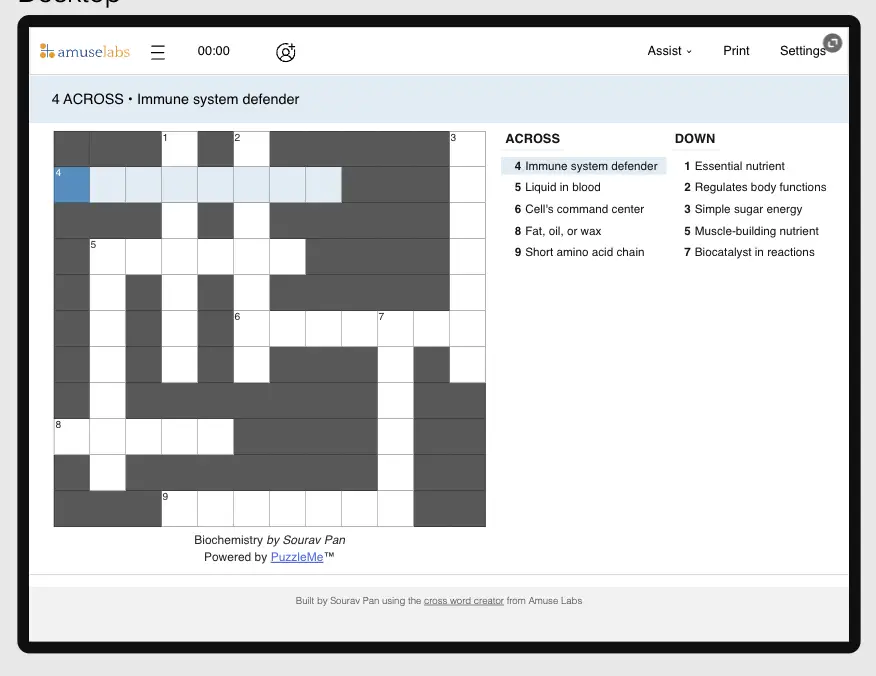 Biochemistry Crossword