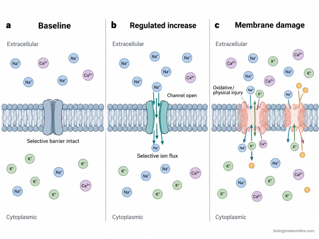 Regulated and Damaging Increases in Membrane Permeability