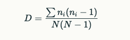 Simpson’s Index of Diversity (D)