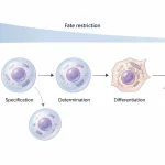 Progression from a less-specialized cell through specification, determination, and differentiation as developmental potential becomes increasingly restricted.