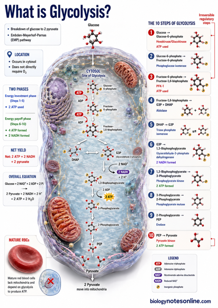 Glycolysis Pathway – 10 Steps, Enzymes, Products, ATP Yield & Regulation 4 What is Glycolysis