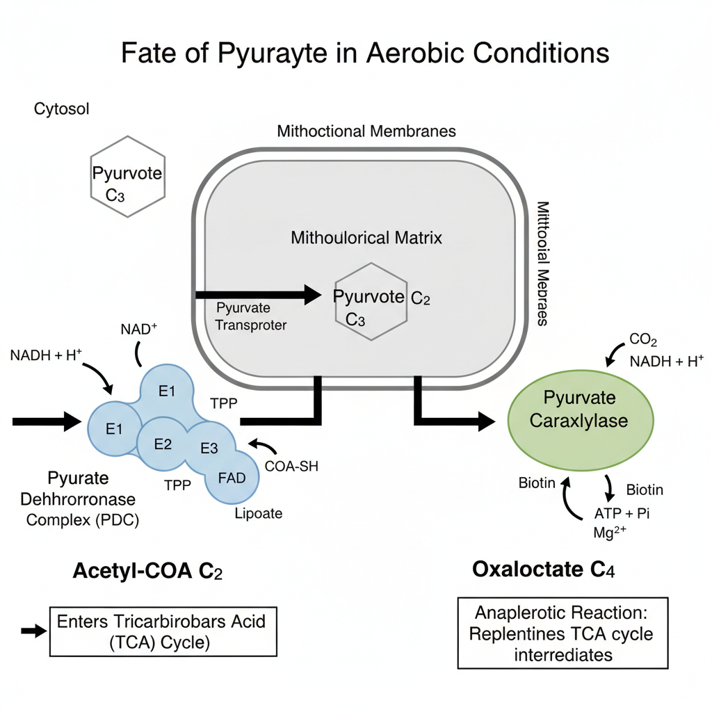 Fate of Pyruvate in Presence of oxygen