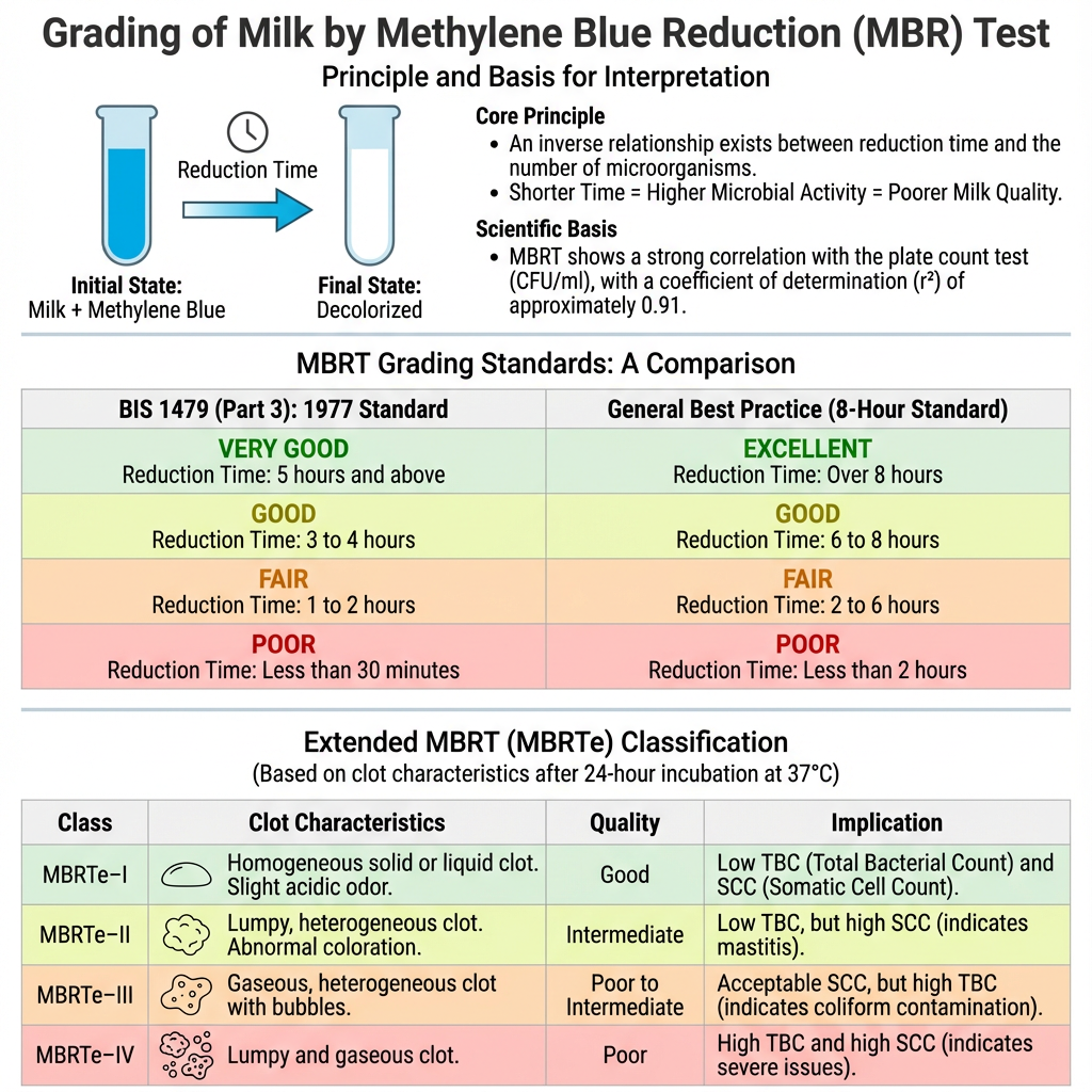 Methylene Blue Reduction Test 4 Grading of milk in MBR test
