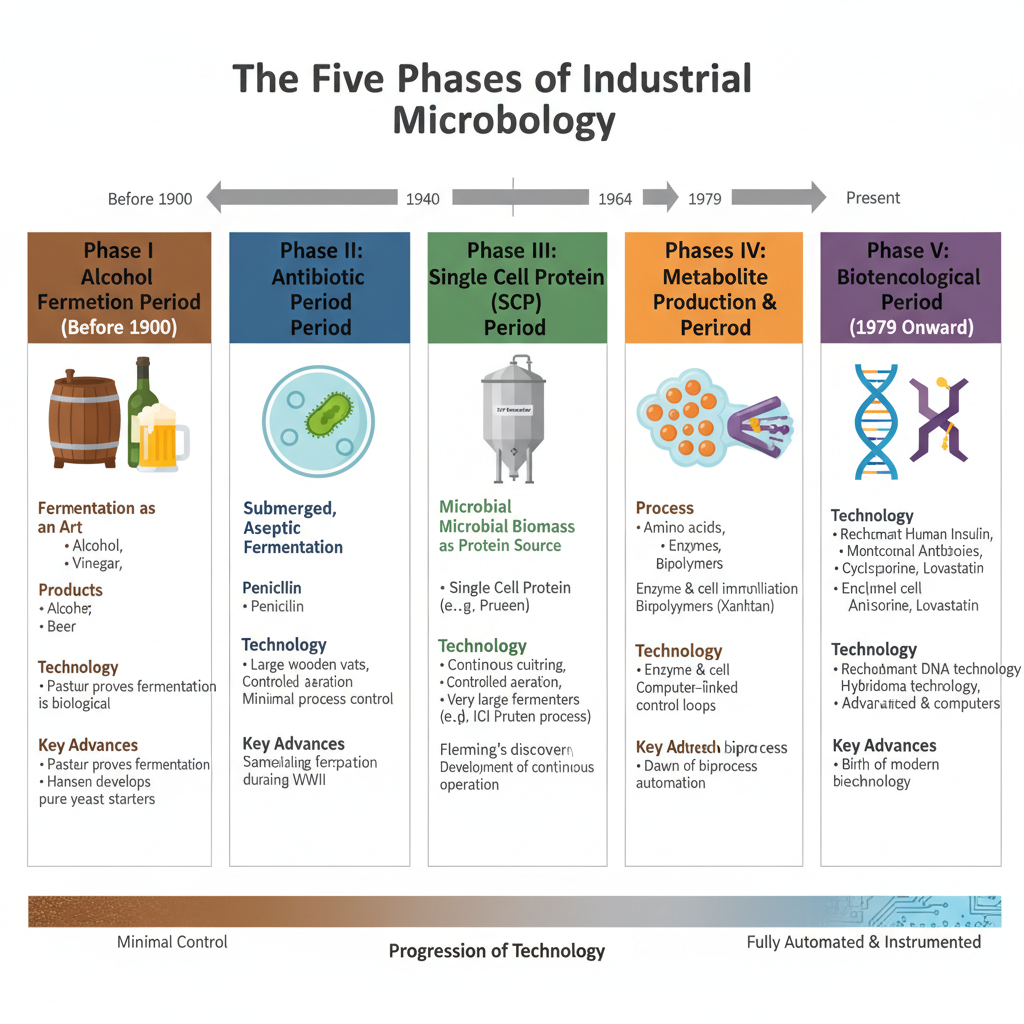 History and Development in industrial microbiology
