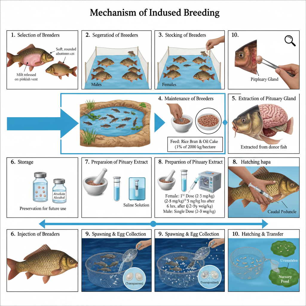 Induced Breeding In Fishes - Principle, Mechanism, Procedure, Advantages 1 Mechanism of induced breeding