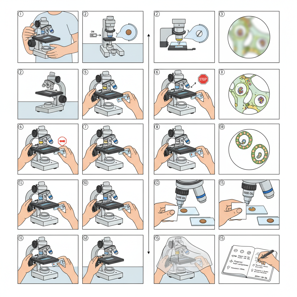 Bright Field Microscope - Definition, Parts, Working Principle, Application 3 Operating Procedure of Brightfield Microscope