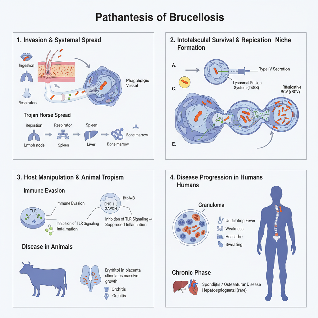 Brucella - Habitat, Morphology, Pathogenesis, Treatment 2 Pathogenesis of Brucellosis