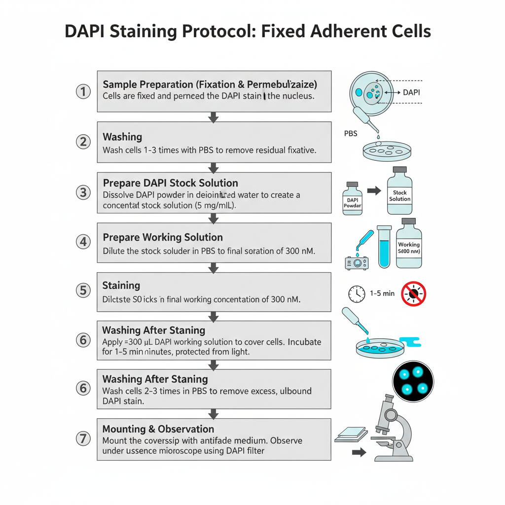 Nuclear Staining- Principle, Procedure, Uses 2 Procedure of Nuclear Staining by DAPI